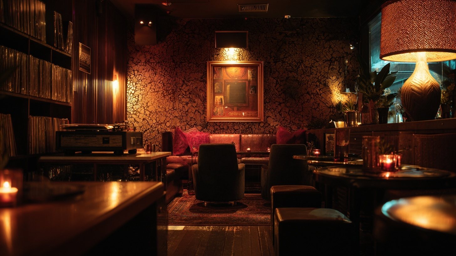 The listening lounge - vinyl, velvet, lamplight